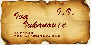 Iva Vukanović vizit kartica